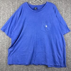 U.S. Polo Assn. T-Shirt Mens 3XL Blue 100% Cotton Short Sleeve Pocket Tee USPA
